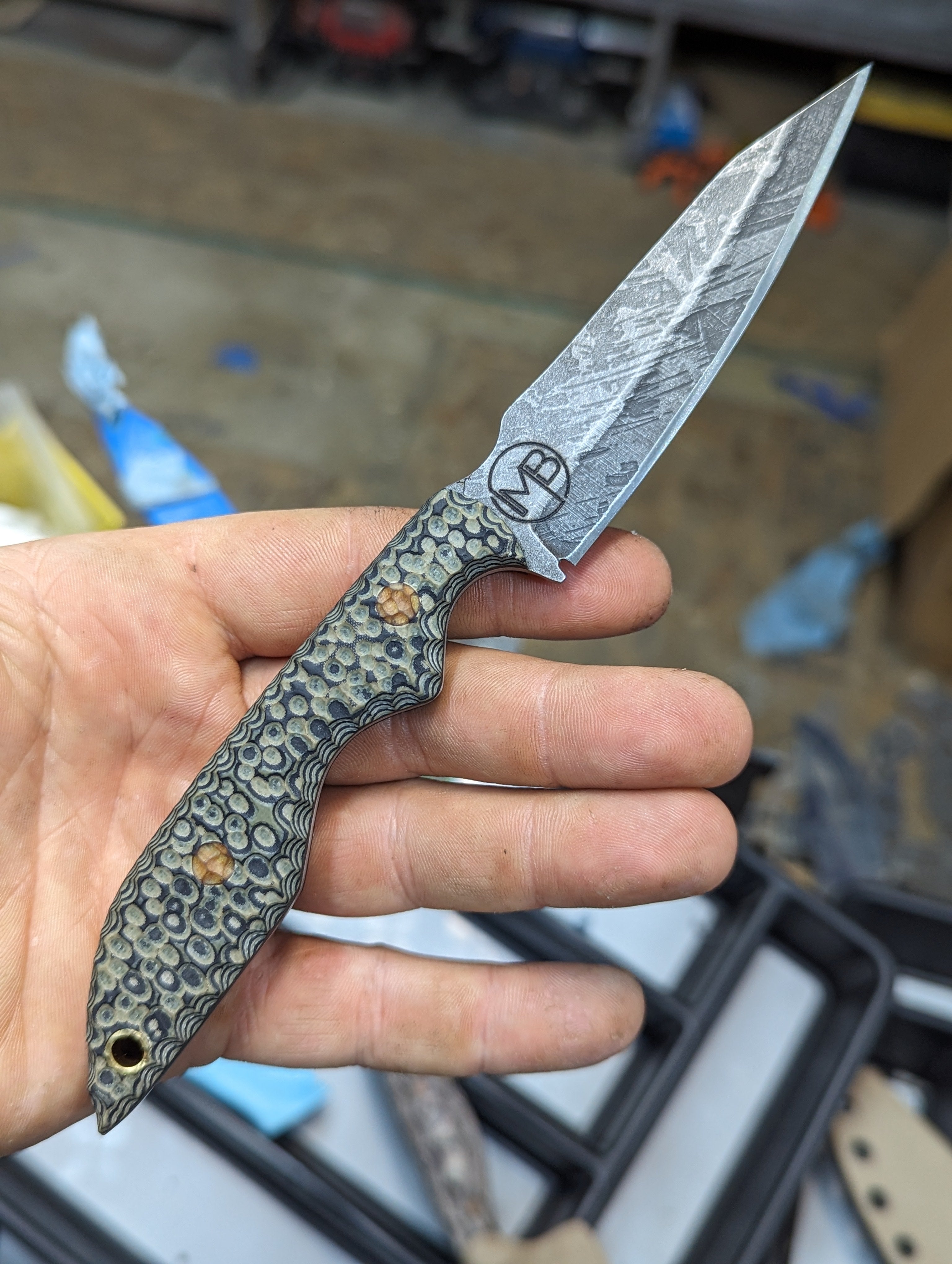 Stippled Rubberized G10 Sliver