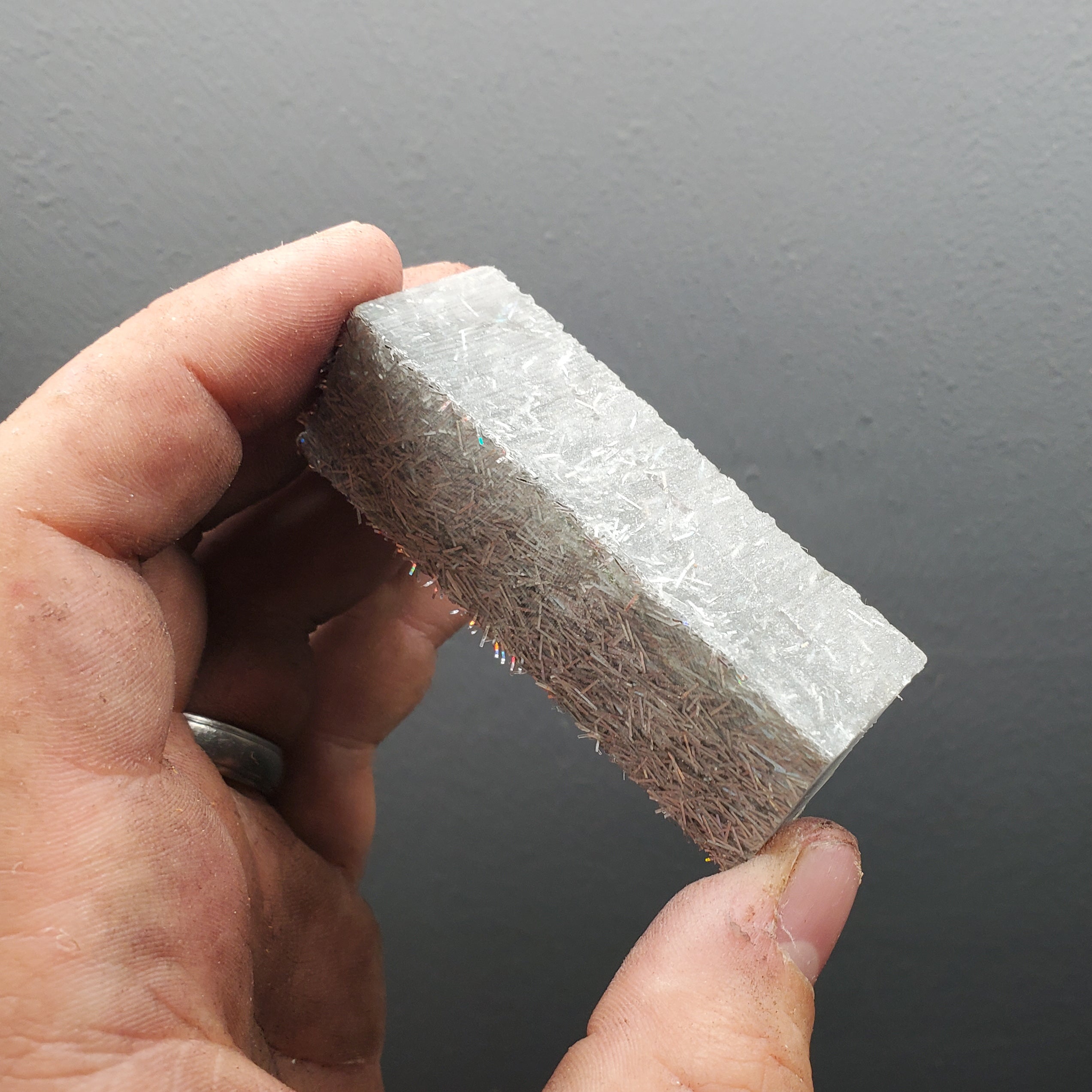 Silver Glitter in Clear acrylic