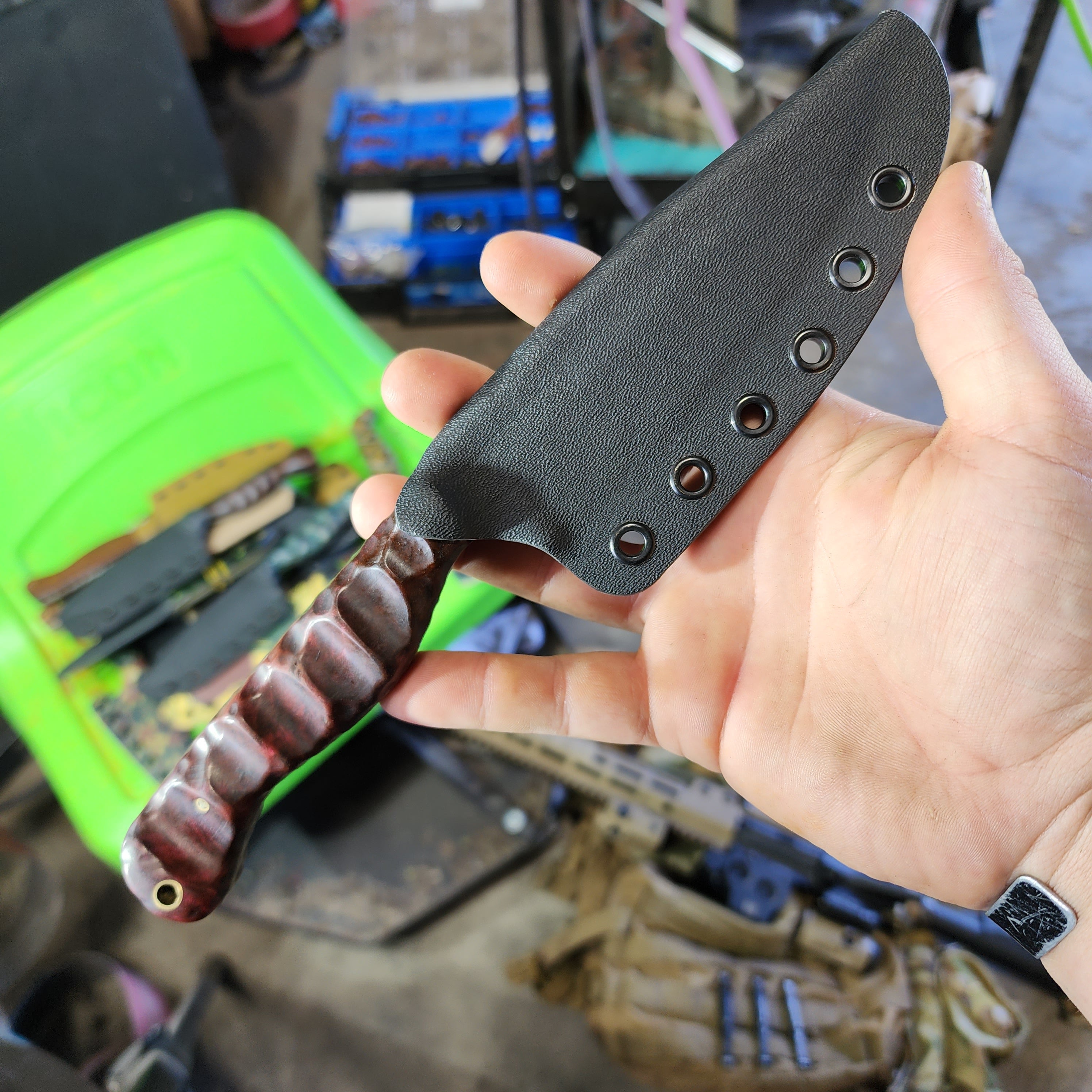 Curly maroon maple burl edc2