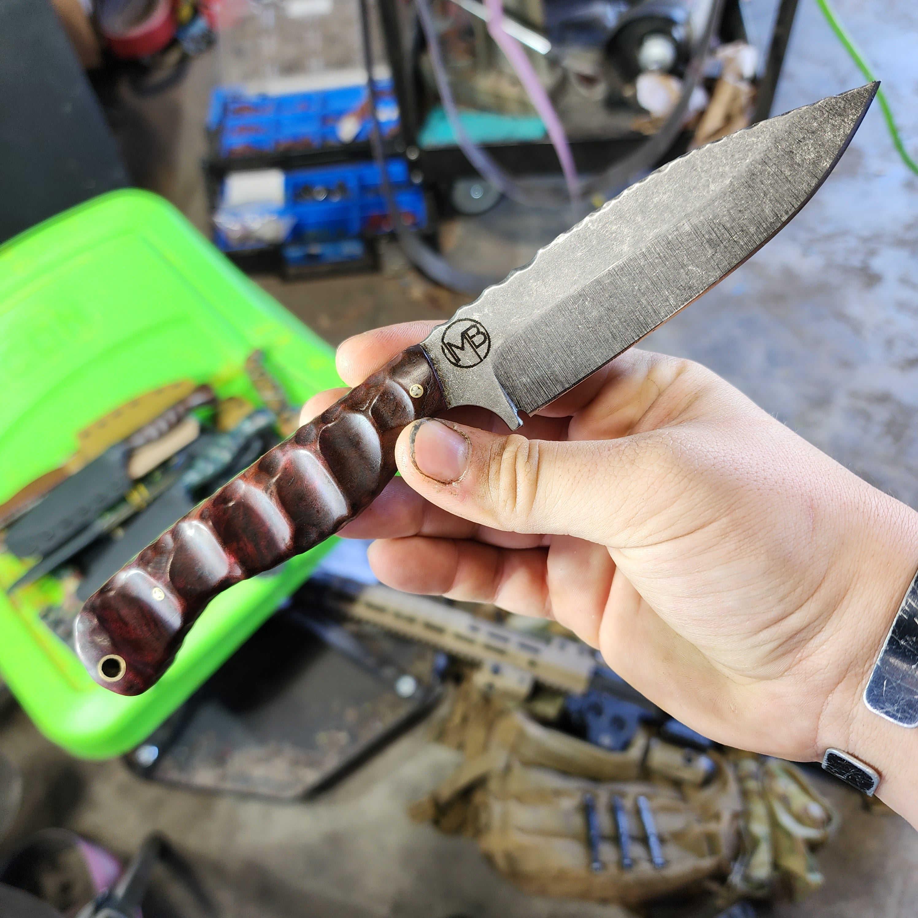 Curly maroon maple burl edc2