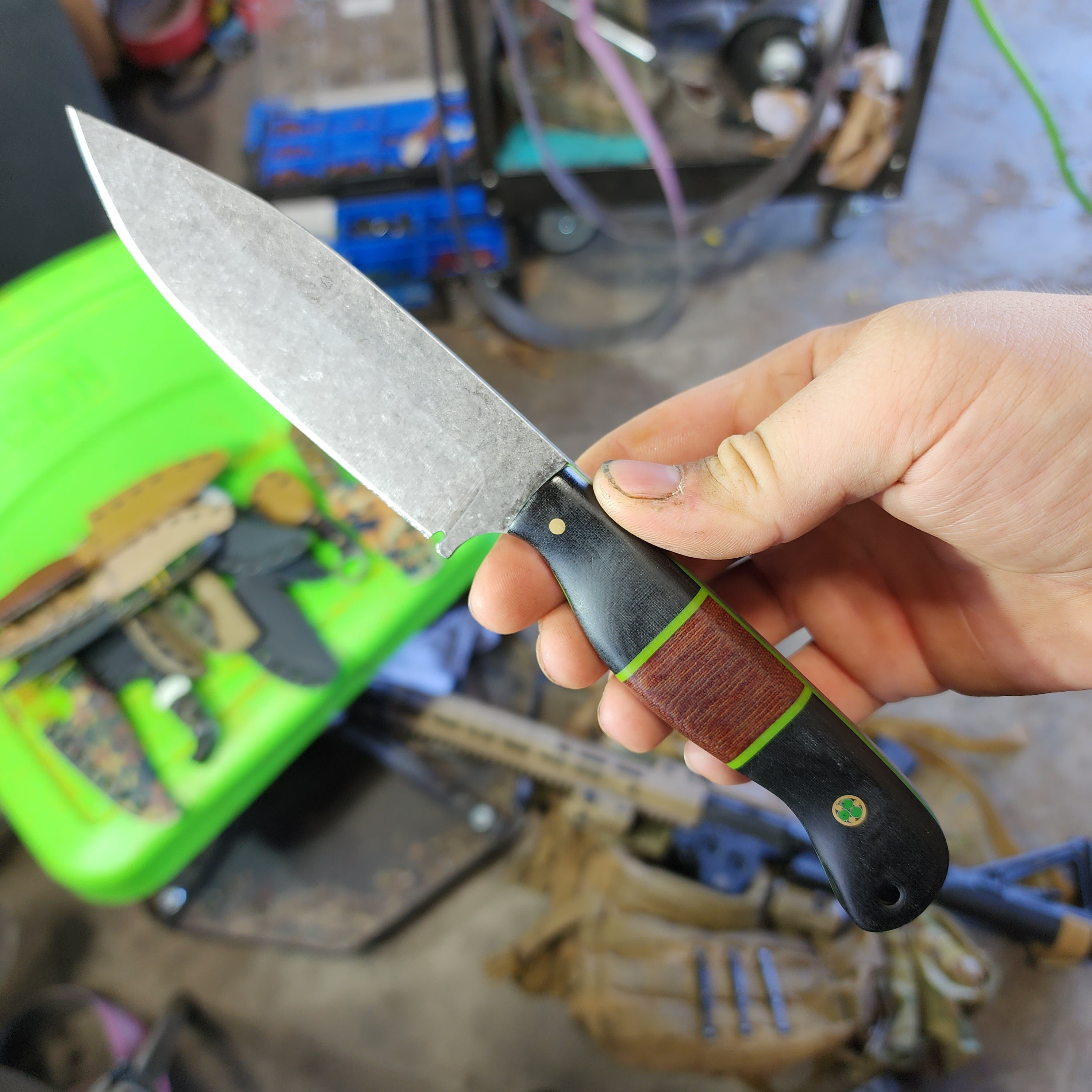 Micarta and lime g10 edc2