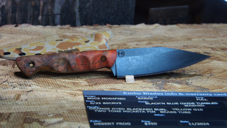 EDC2 Modified, Orange Black ash burl