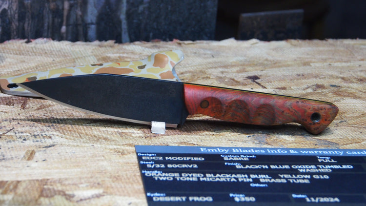 EDC2 Modified, Orange Black ash burl