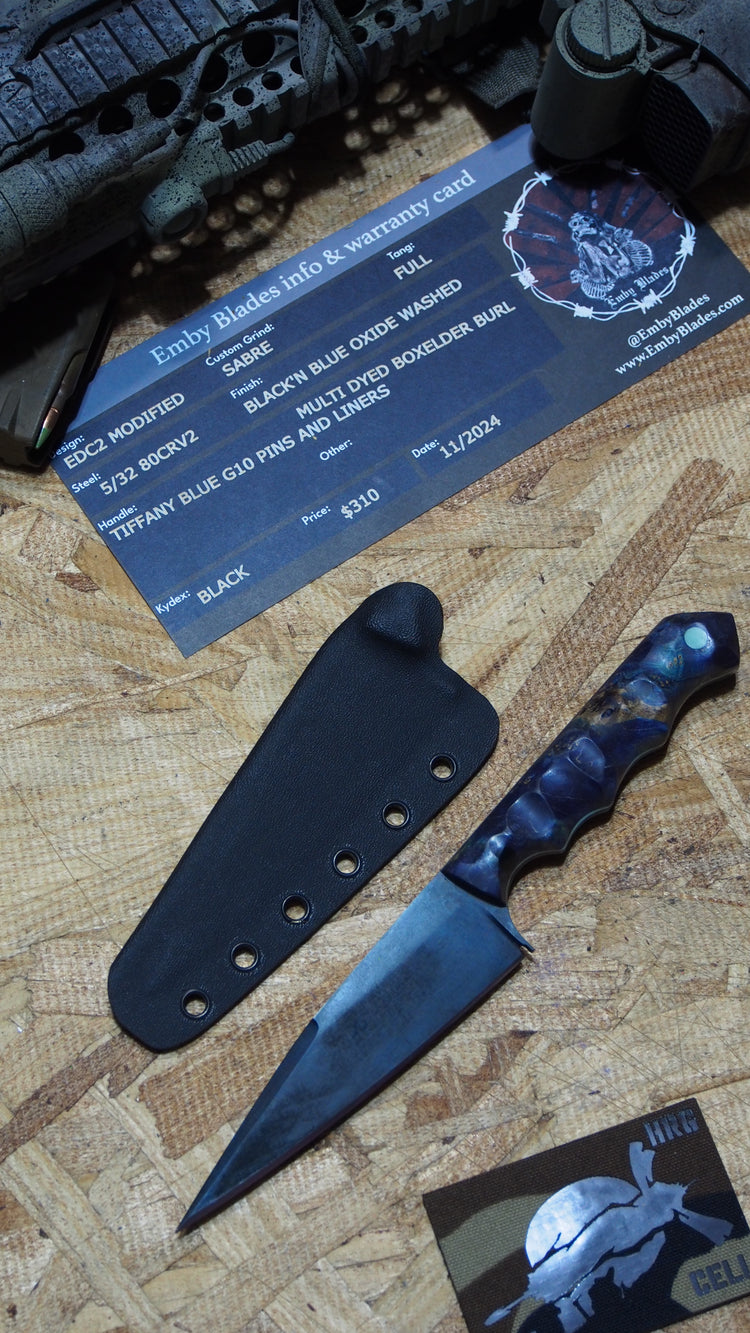 EDC2 Modified, Blue Maple Burl