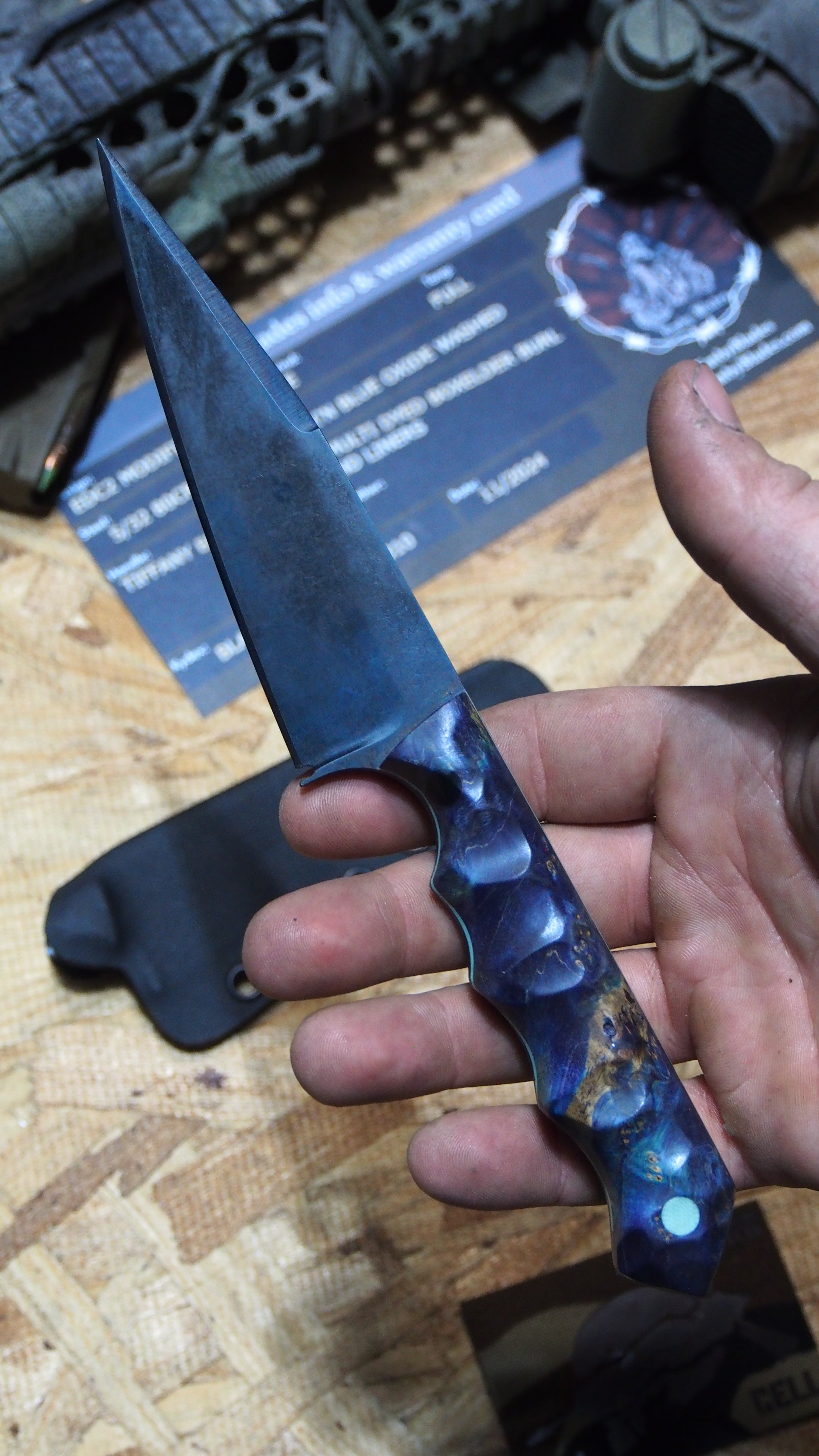 EDC2 Modified, Blue Maple Burl