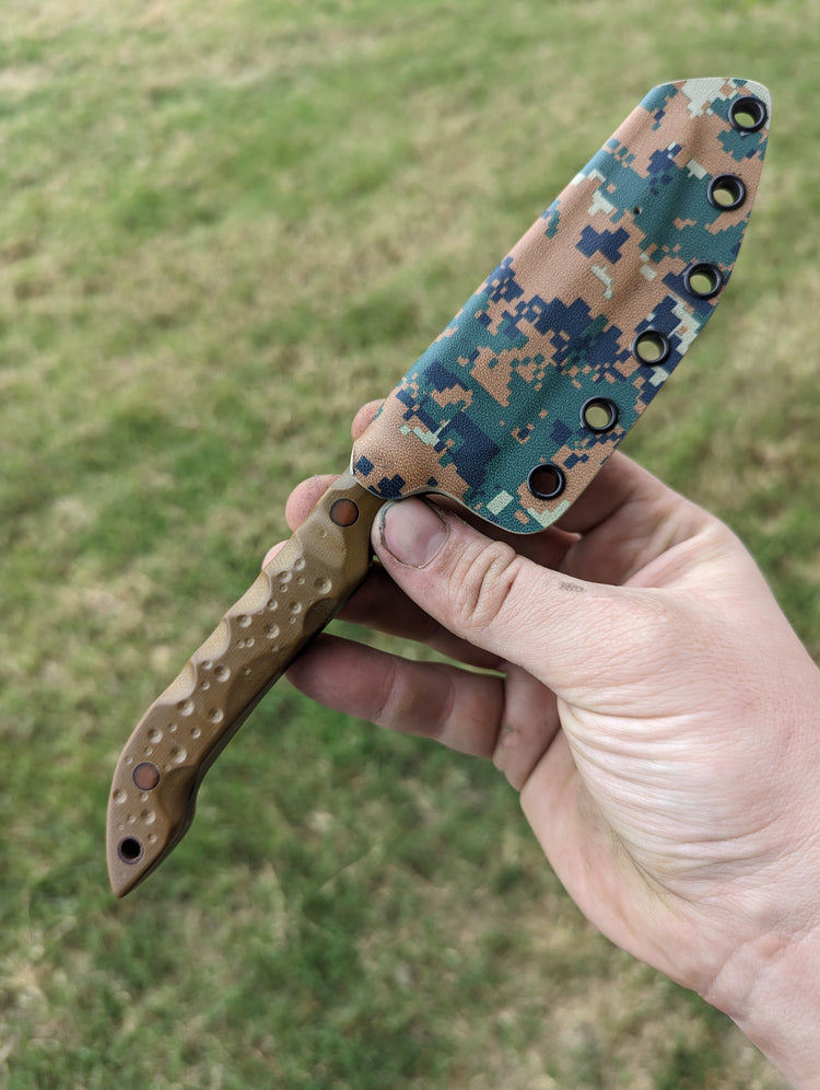 Custom KDS butterknife with Brown G10 handles