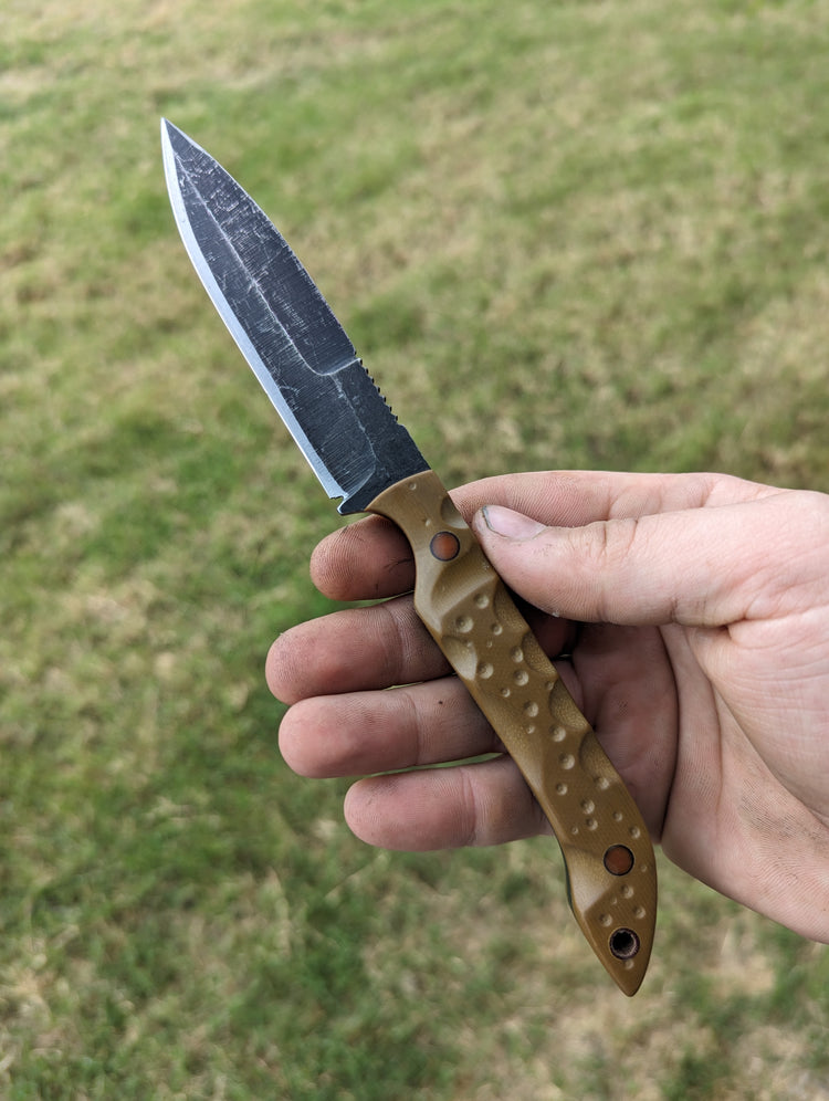 Custom KDS butterknife with Brown G10 handles