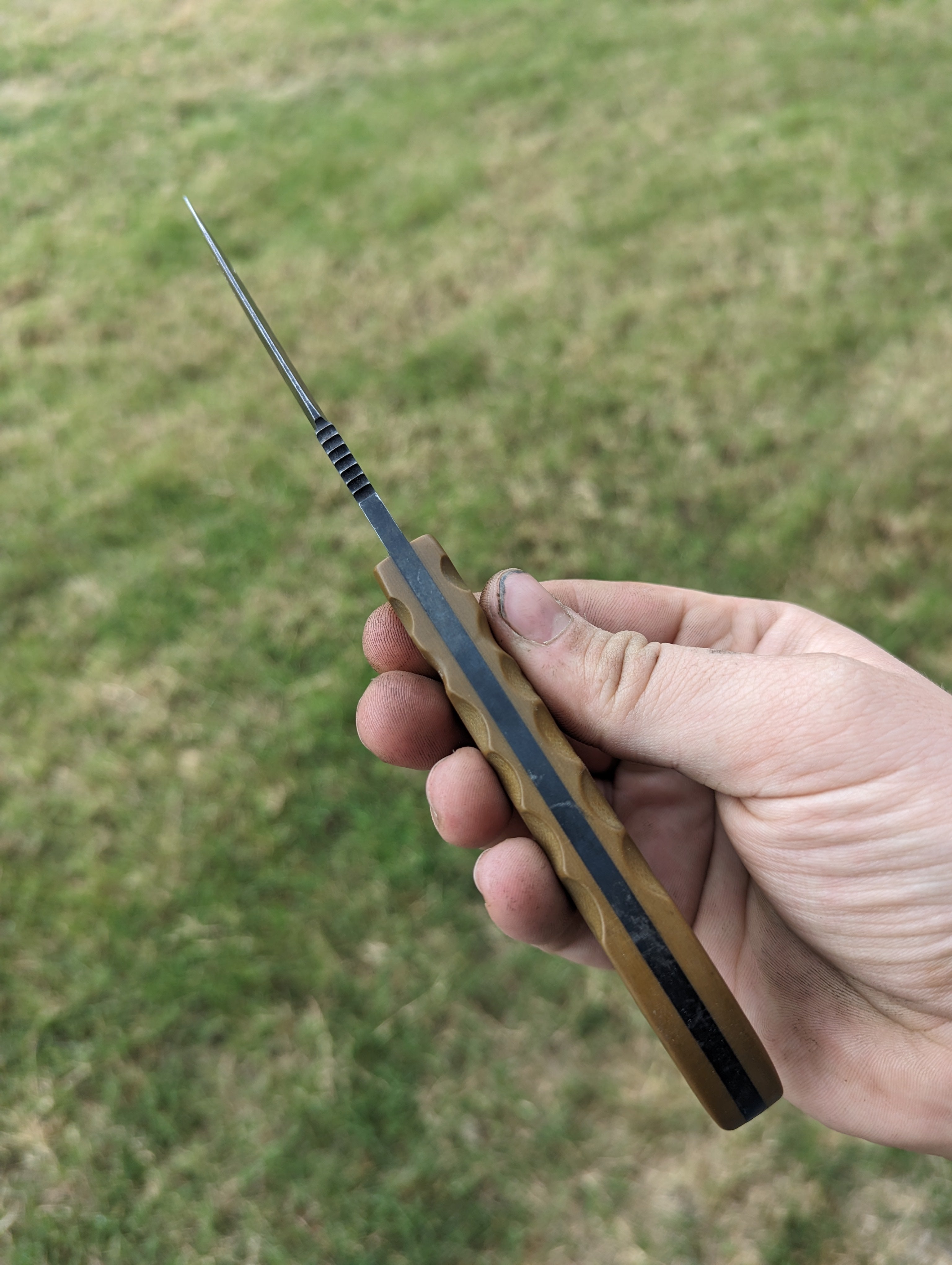 Custom KDS butterknife with Brown G10 handles