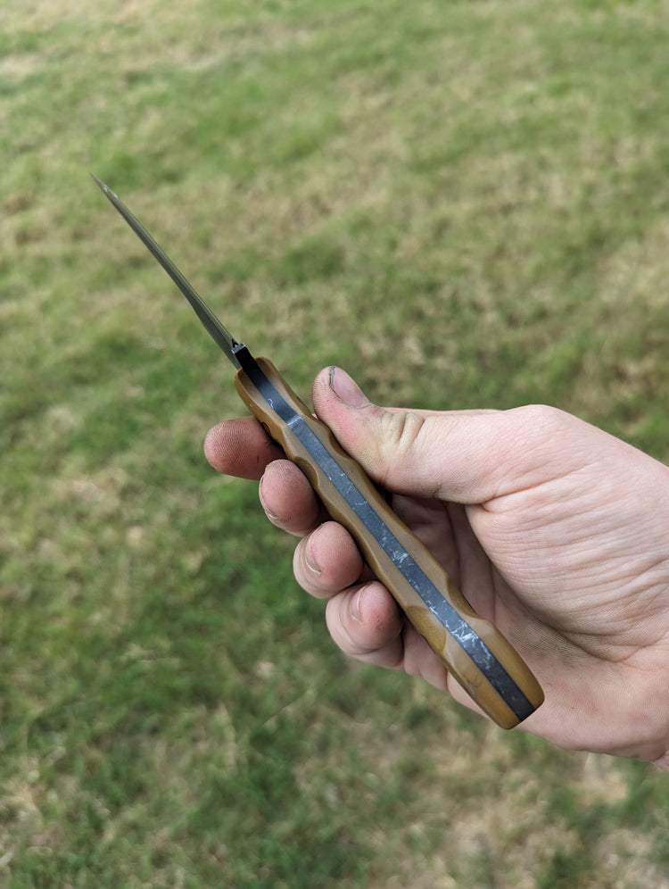 Custom KDS butterknife with Brown G10 handles