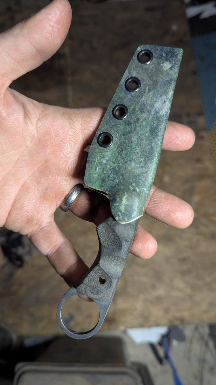 Black Micarta, OD Green g10, Ringed Sliver