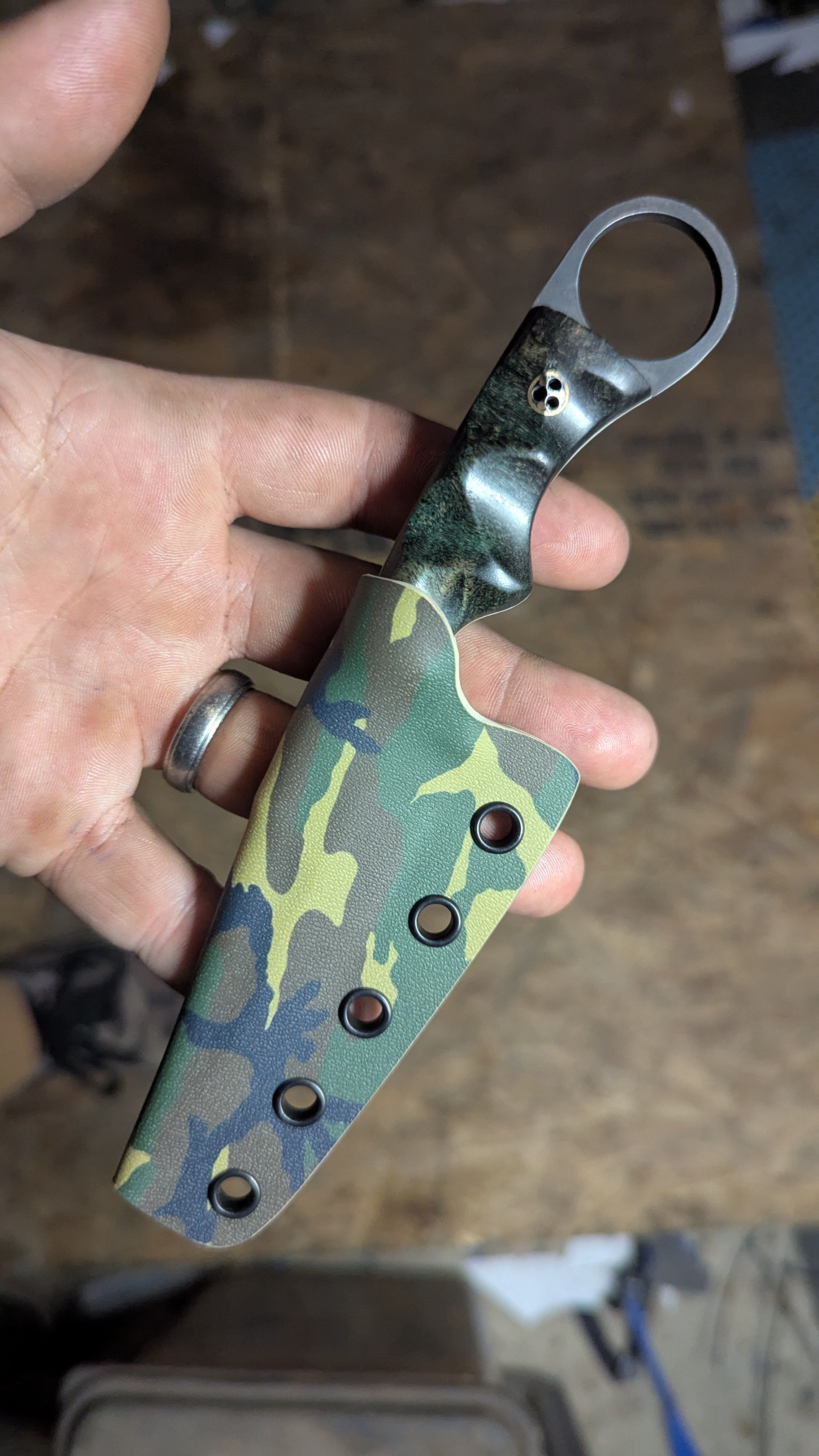 Green Maple Burl, Ringed Sliver