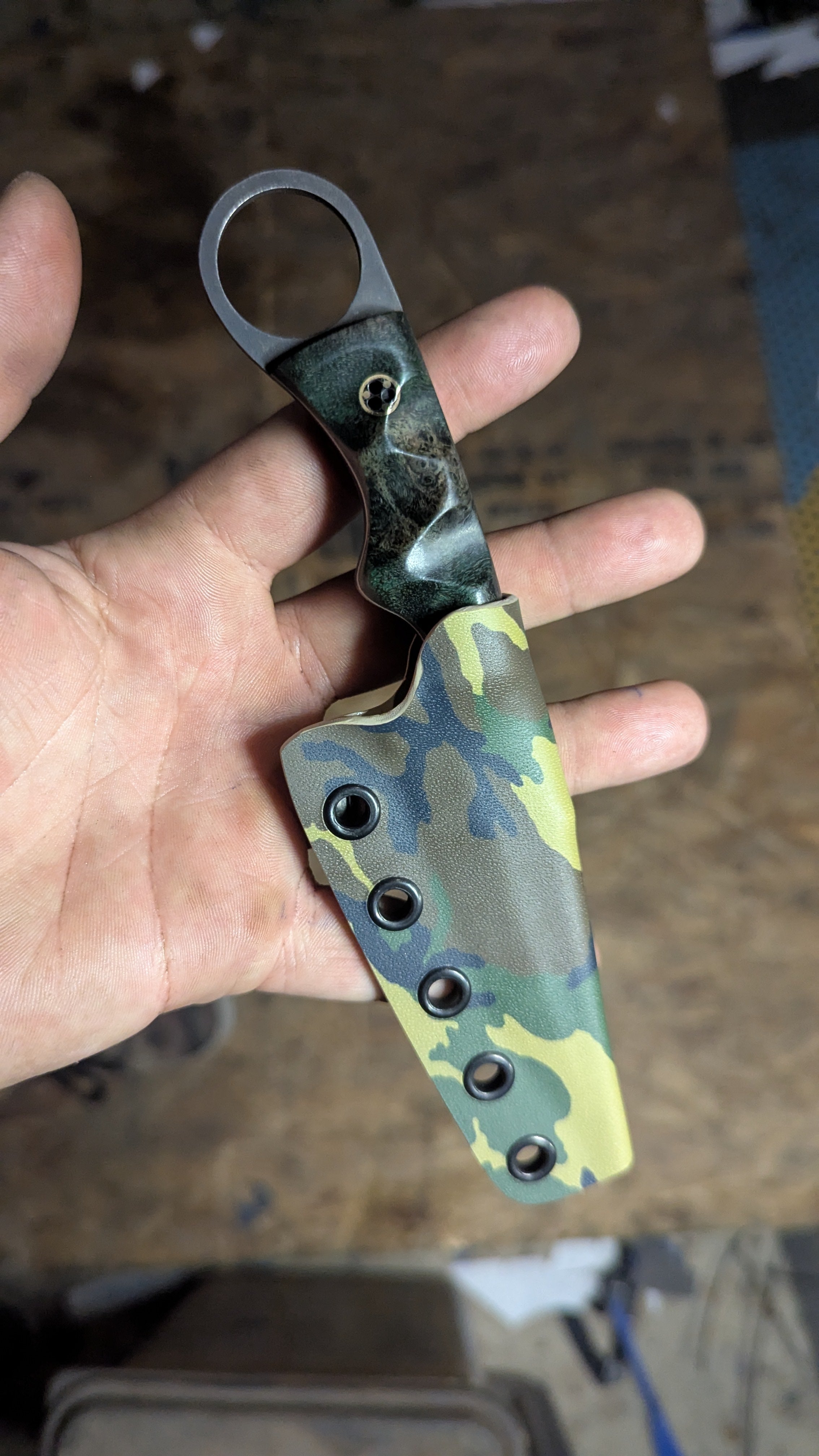Green Maple Burl, Ringed Sliver
