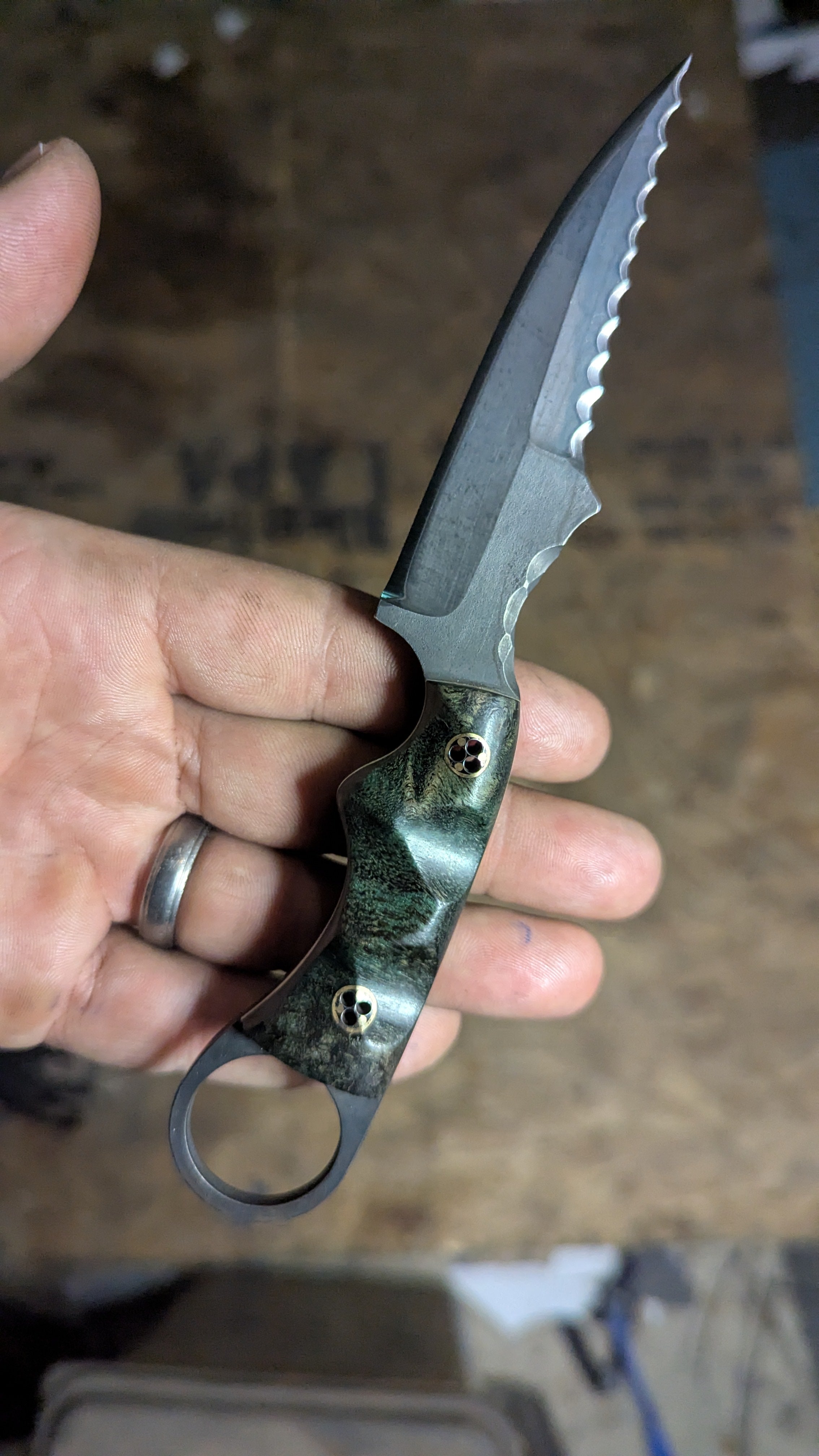 Green Maple Burl, Ringed Sliver