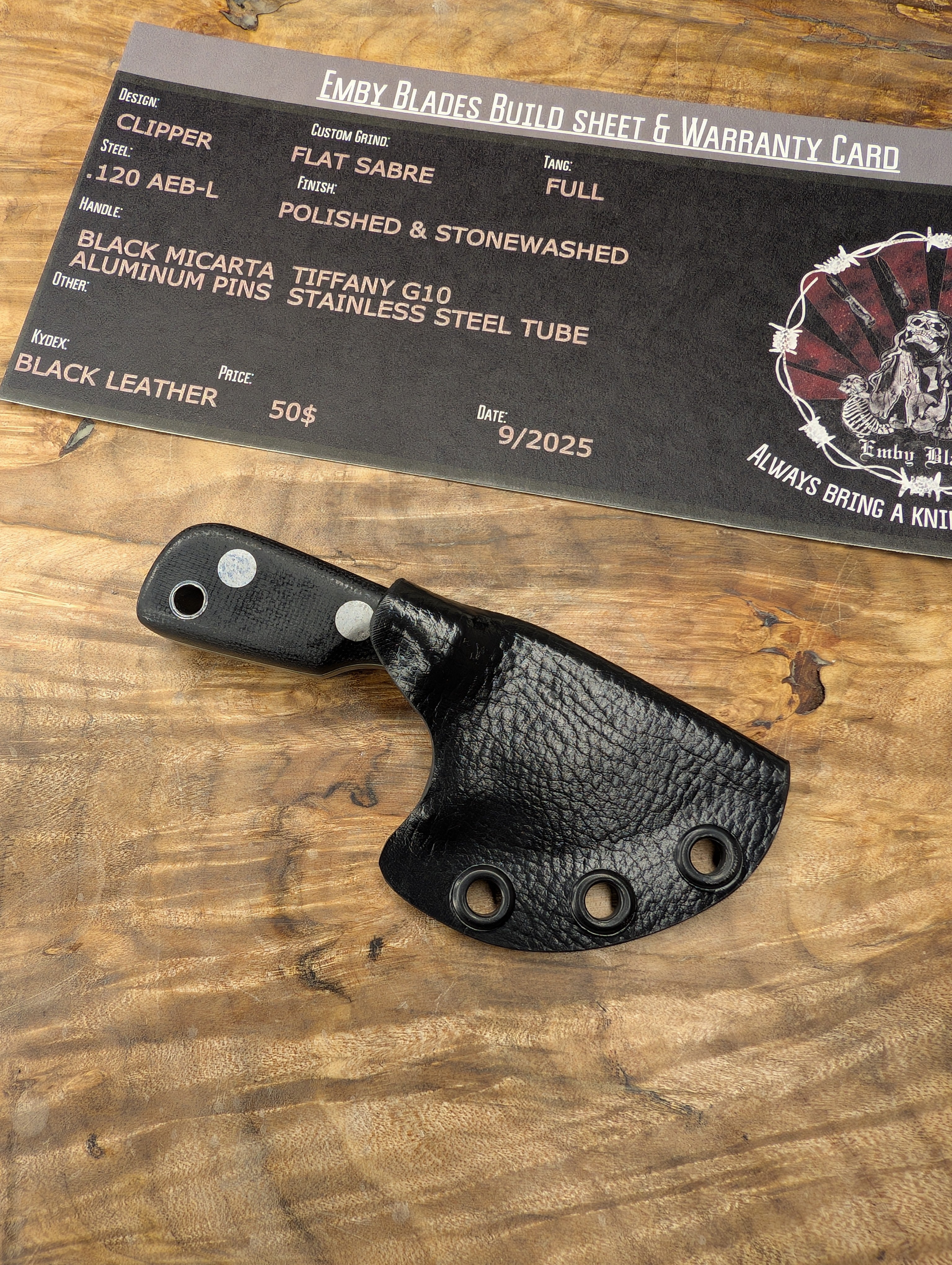 Black Micarta Clipper
