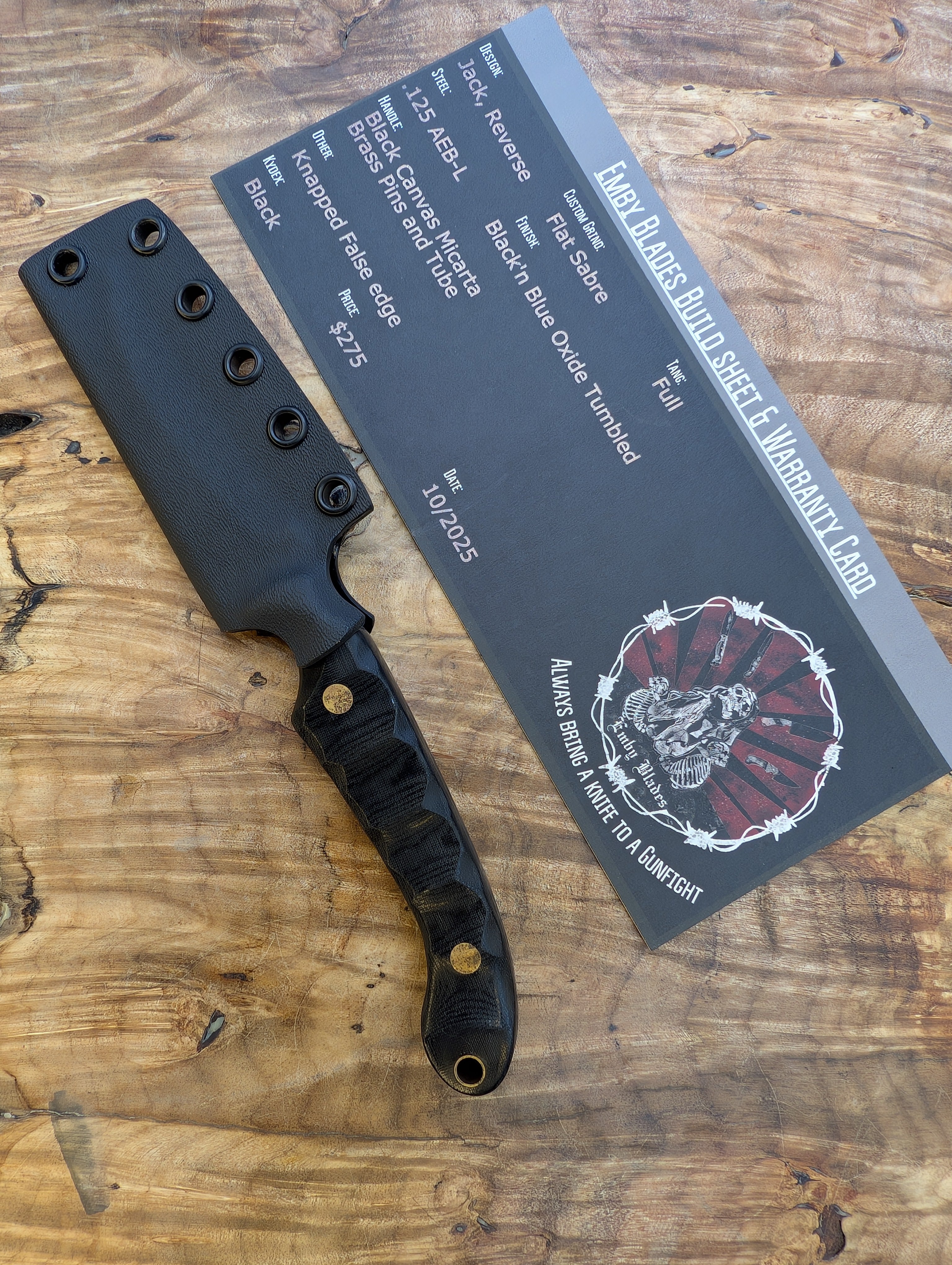 Black Micarta Jack, Reverse