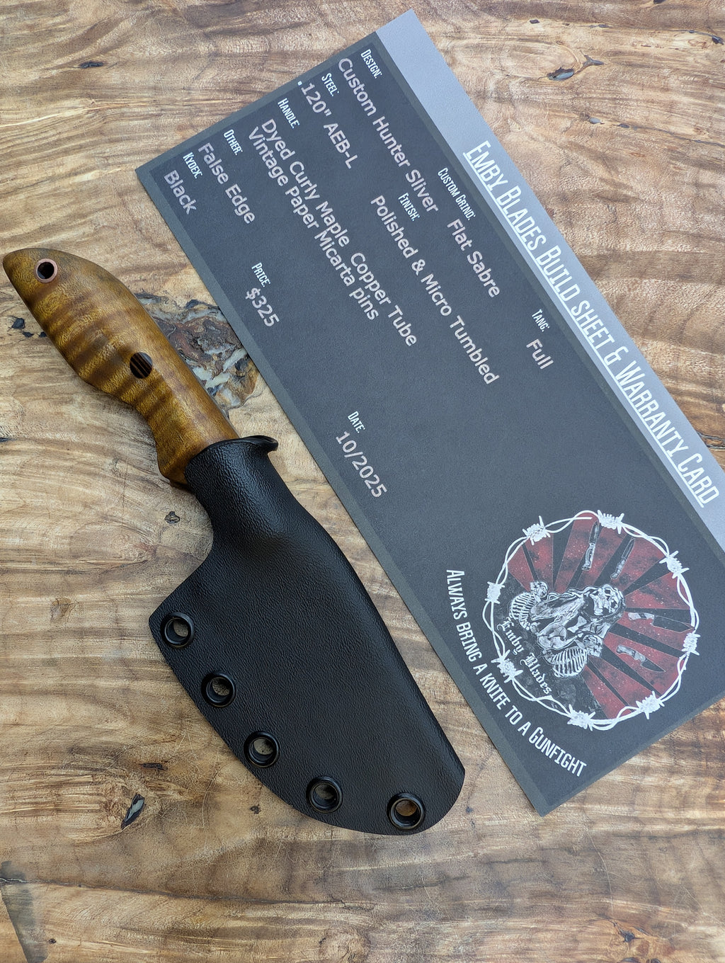 Custom Hunter Sliver, Curly Maple