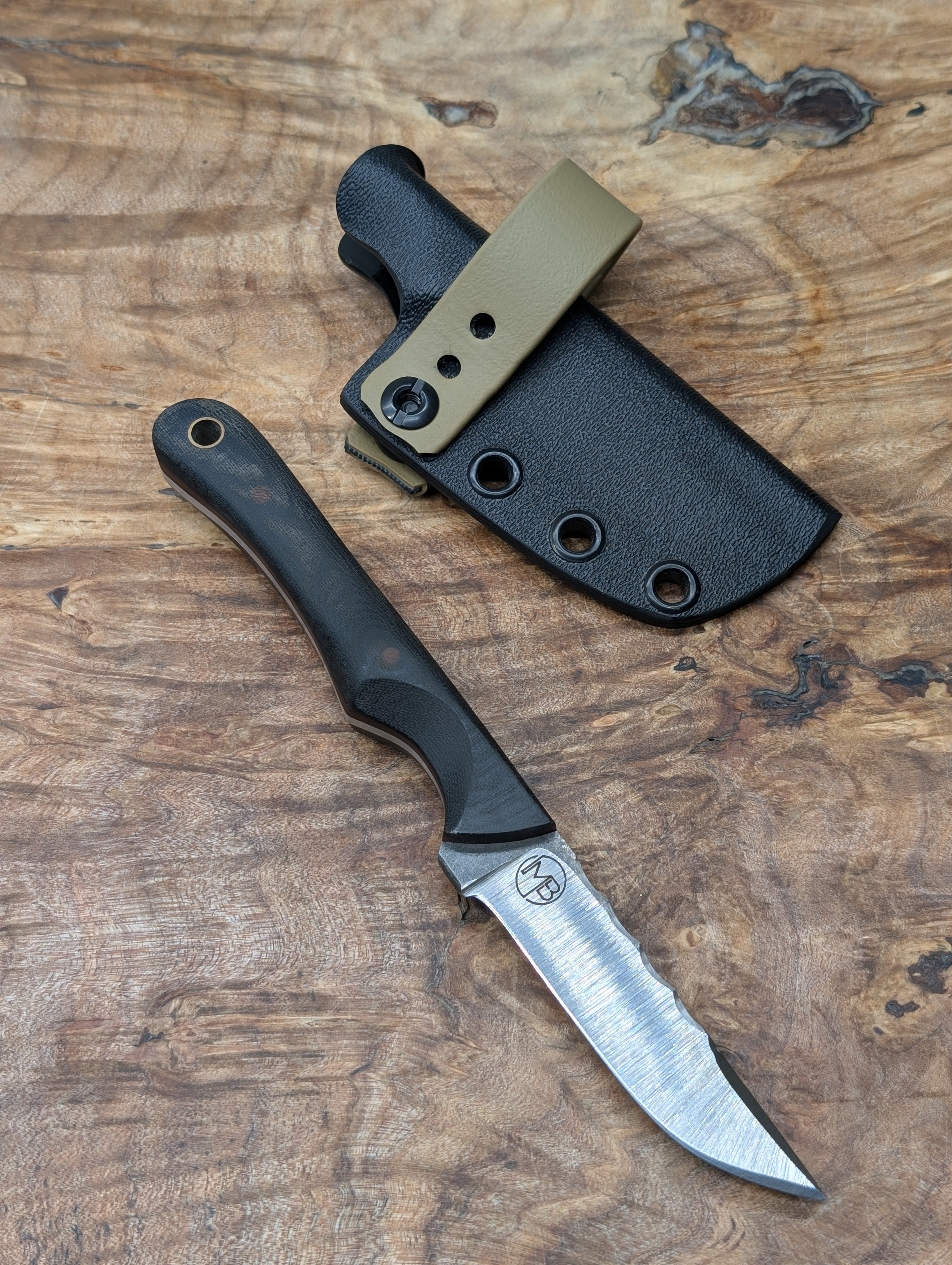Black Micarta Belt Clipper