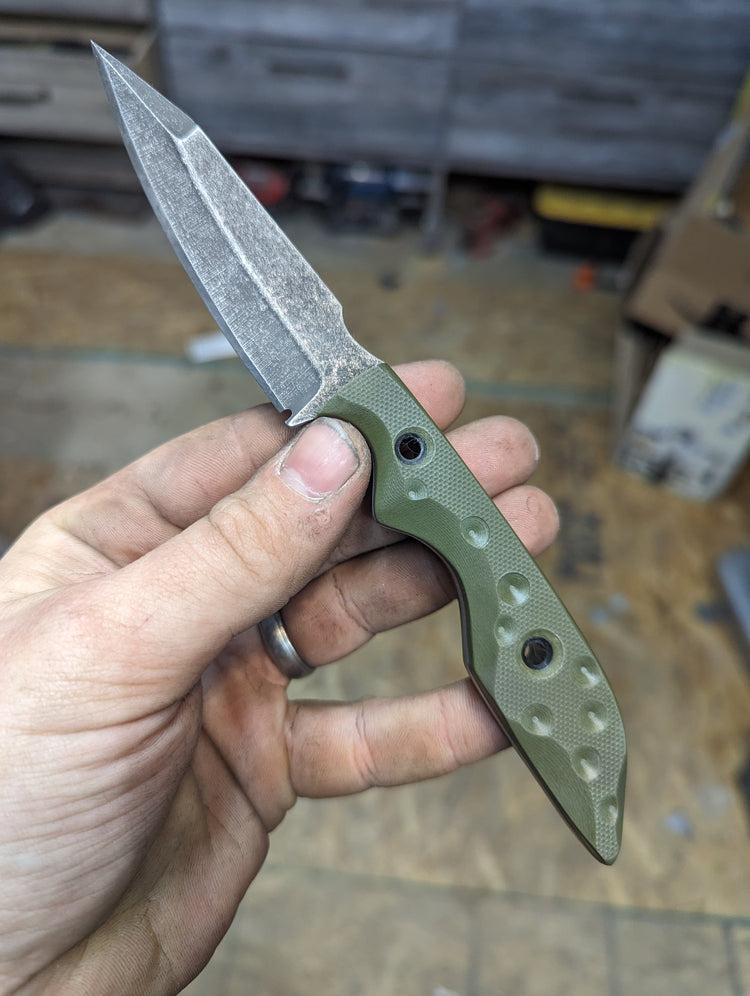 Dimpled OD Green G10 sliver