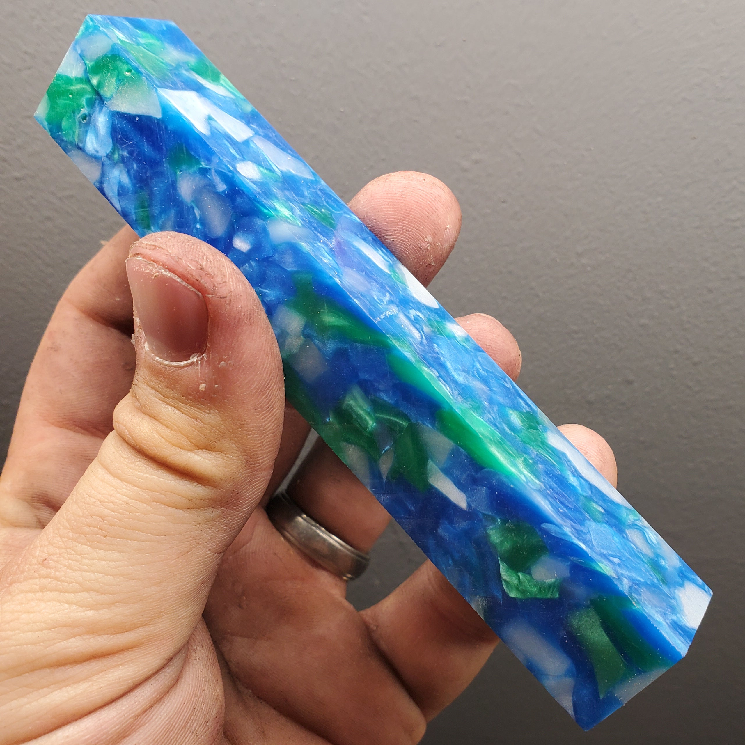 Green and White stasis acrylic