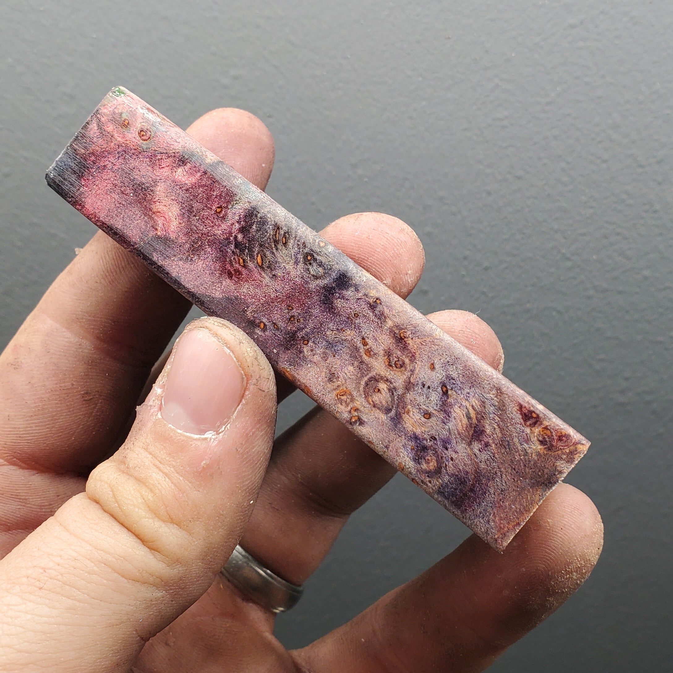 Black and purple double dyed Maple Burl