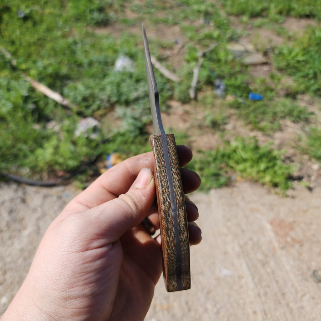 Stainless Smooth Topographic micarta Courser